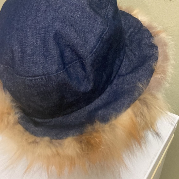 Really Cute Denim & Fox Hat by Lord & Taylor - Picture 3 of 9